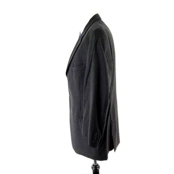 Joseph Abboud Flannel Wool 3 Button Sport Coat 42R OR Slim Fit 44R Gray Check - Picture 4 of 10